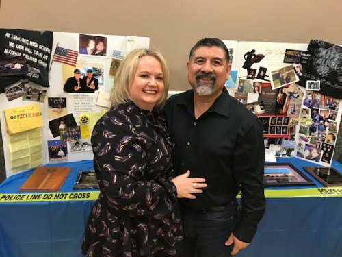 Oscar Lucio and spouse Melissa celebrate his retirement Saturday night, Jan. 12 in the Lemoore Civic Auditorium.